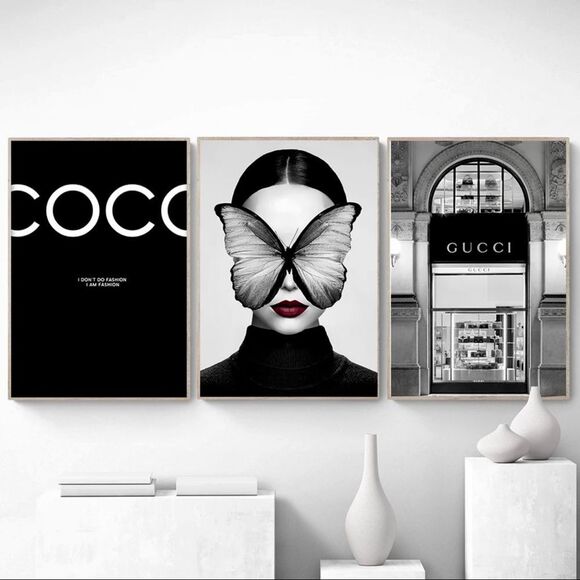 FASHION PICTURE SET 3~ Coco Chanel Celine Dior Fashion couture prints wall art - Picture 6 of 6